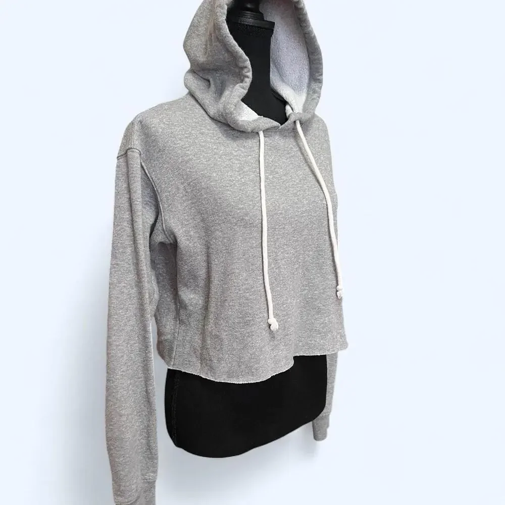 Wild Fable grey cropped hoodie with drawstring Size XS New - Picture 2 of 5